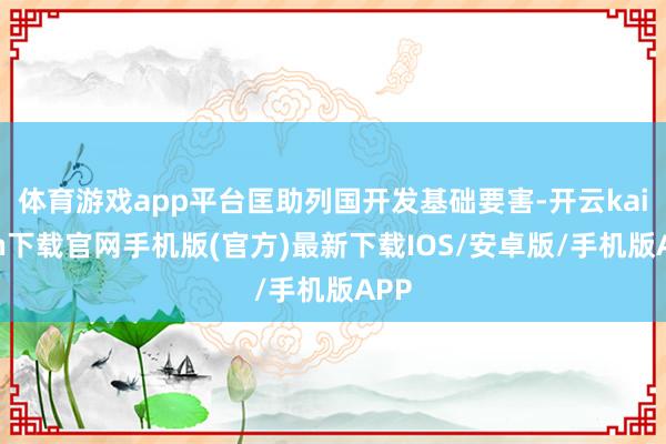 体育游戏app平台匡助列国开发基础要害-开云kaiyun下载官网手机版(官方)最新下载IOS/安卓版/手机版APP