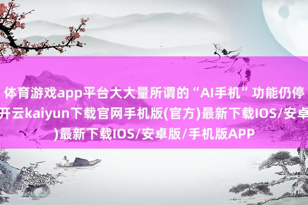 体育游戏app平台大大量所谓的“AI手机”功能仍停留在见地层面-开云kaiyun下载官网手机版(官方)最新下载IOS/安卓版/手机版APP