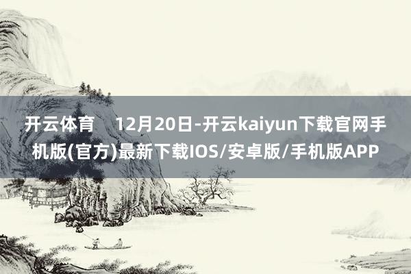 开云体育    12月20日-开云kaiyun下载官网手机版(官方)最新下载IOS/安卓版/手机版APP