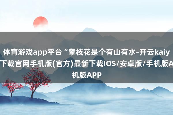 体育游戏app平台“攀枝花是个有山有水-开云kaiyun下载官网手机版(官方)最新下载IOS/安卓版/手机版APP